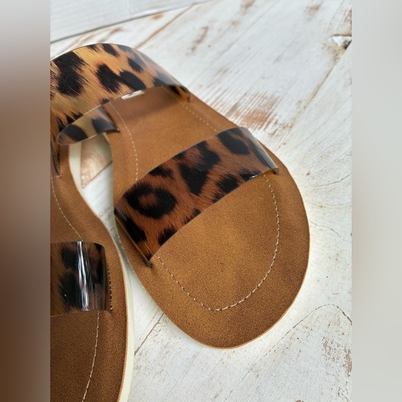 STEVE MADDEN leopard print slide sandals 9.5 chic cute summer animal print EUC - Picture 13 of 15